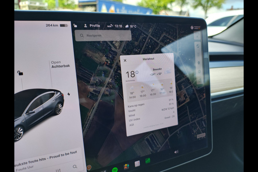 Tesla Model 3 Long Range AWD 75kWh 19"Lmv Autopilot Panoramadak Navi Ecc Camera's Adap.Cruise Leder Keyless Elek.Stoelen+Memory+Verwarmd Audiosysteem premium 4WD Spraakbediening Origineel Nederlandse Auto