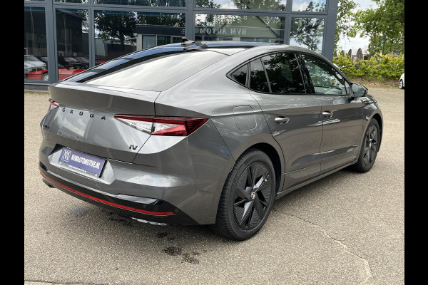 Škoda ENYAQ Coupé iV 80 RS SOH 89% |ELEK. ACHTERKLEP| PANO| ELEK. STOEL MET MEMORY| NET ONDERHOUD GEHAD RIJKLAAR| RS KUIPSTOELEN| DODE HOEK SENSOR| CAMERA| STOEL + STUURVERWARMING|