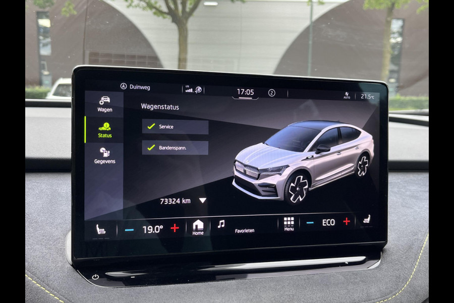 Škoda ENYAQ Coupé iV 80 RS SOH 89% |ELEK. ACHTERKLEP| PANO| ELEK. STOEL MET MEMORY| NET ONDERHOUD GEHAD RIJKLAAR| RS KUIPSTOELEN| DODE HOEK SENSOR| CAMERA| STOEL + STUURVERWARMING|