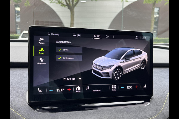 Škoda ENYAQ Coupé iV 80 RS SOH 89% |ELEK. ACHTERKLEP| PANO| ELEK. STOEL MET MEMORY| NET ONDERHOUD GEHAD RIJKLAAR| RS KUIPSTOELEN| DODE HOEK SENSOR| CAMERA| STOEL + STUURVERWARMING|