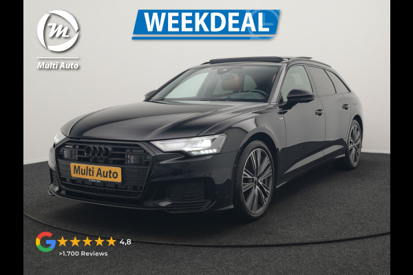 Audi A6 Avant 50 TFSI e Quattro S Line PHEV 300pk Dealer O.H. | Panodak | Adaptive Cruise | Head Up | Camera | Bang & Olufsen | Lederen Comfortzetels Memory & Ventilatie | Sfeerverlichting | Blis | Stoelen & Stuur Verwarmd | Apple Carplay | DAB | Plug In Hybrid |