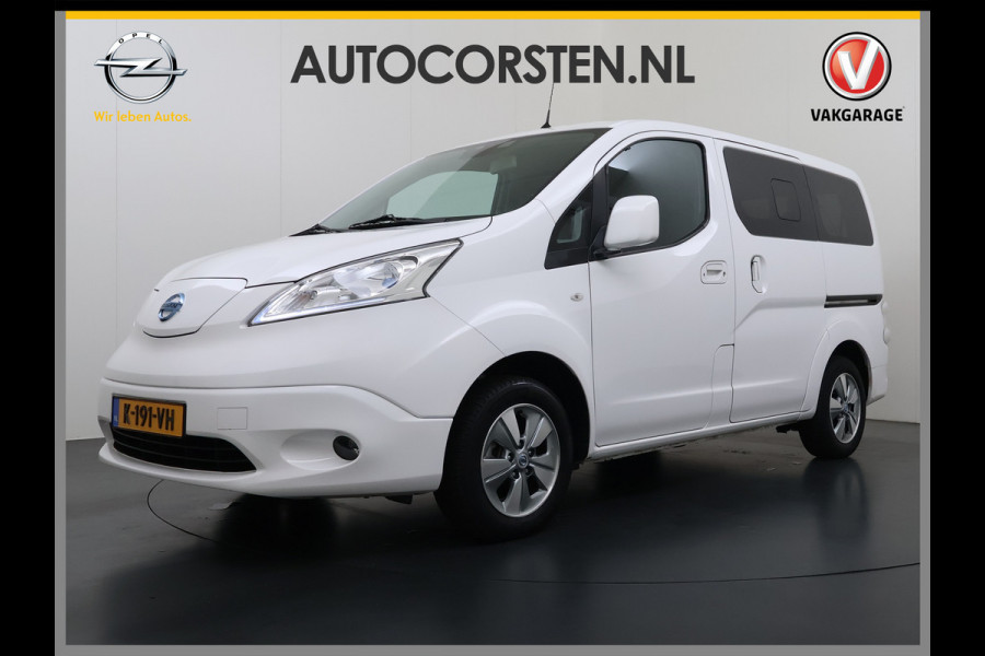 Nissan e-NV200 Evalia 7-Persoons SOH 93% 40kWh Camera Navi Stoel+Stuurverwarming Cruise Control Ecc Connect Edition Schuifdeuren Privacy Glas Lmv Regen+Lichtsensor Isofix Keyless 1e Eigenaar Origineel Nederlandse Bus