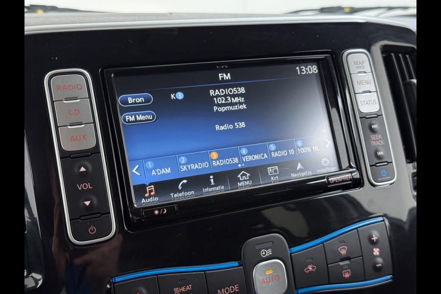Nissan e-NV200 Evalia 7-Persoons SOH 93% 40kWh Camera Navi Stoel+Stuurverwarming Cruise Control Ecc Connect Edition Schuifdeuren Privacy Glas Lmv Regen+Lichtsensor Isofix Keyless 1e Eigenaar Origineel Nederlandse Bus