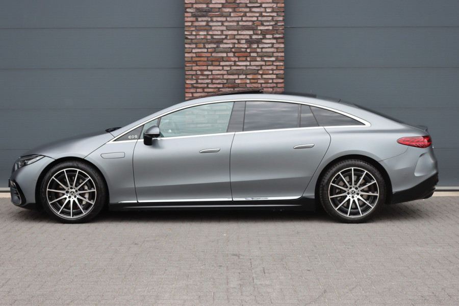 Mercedes-Benz EQS 450+ AMG Line Premium+ 108 kWh | Luchtvering | Achterasbesturing | Distronic+ | Burmester | Stoelventilatie | Massage | Digital Light | Panoramadak | HUD | Verwarmd Stuurwiel |