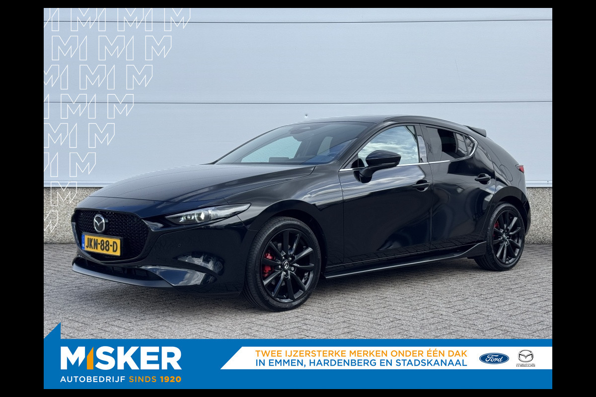 Mazda 3 2.0 ltr, 187pk X, Takumi, rood leder