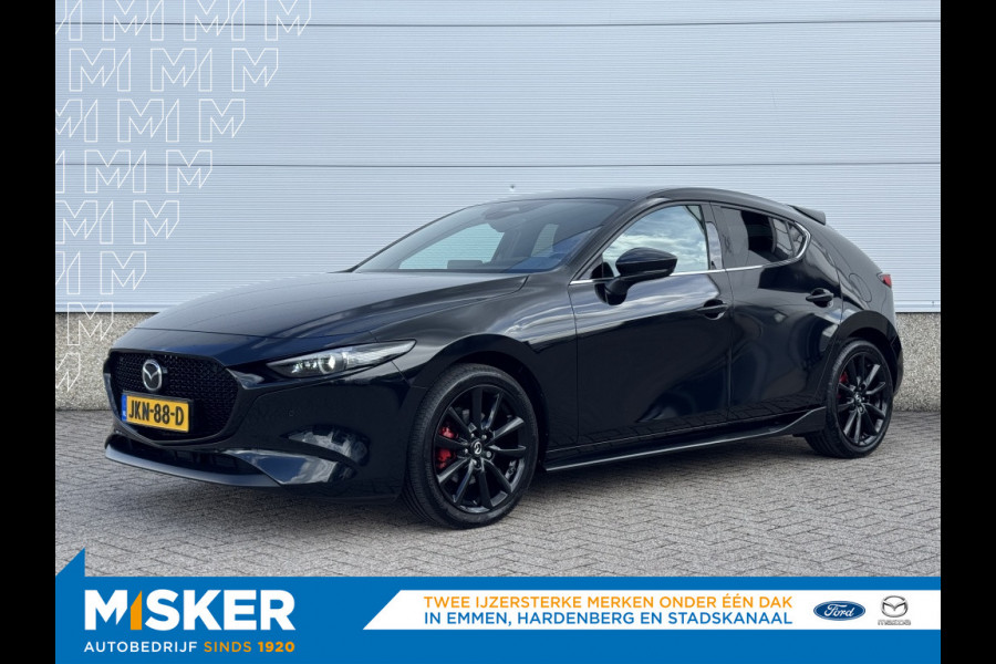 Mazda 3 2.0 ltr, 187pk X, Takumi, rood leder