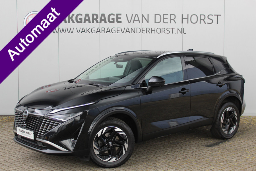 Nissan QASHQAI 1.3-158pk MHEV Xtronic N-Connecta AUTOMAAT ! Trekgewicht 1.800kg ! Navigatie, Cruise Cntrl, Autm. airco dual, Camera 360gr., Stoel- en stuurwielverw., Dodehoek assist, LED verl. etc.