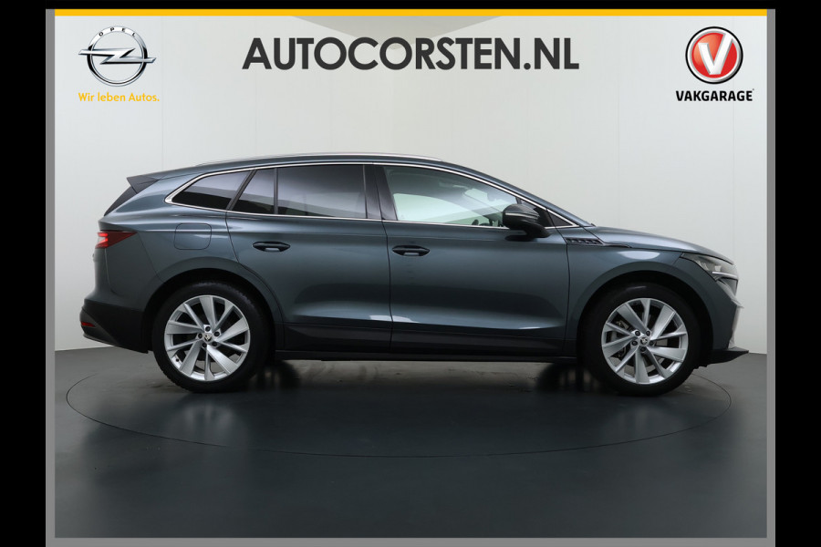 Škoda ENYAQ iV 80 Trekhaak SOH 95% Warmtepomp Adap.Cruise 3-Zone Ecc 360°Camera Stuur+Stoelverwarming Navi Ecc Pdc Draadloze telefoonlader Keyless Privacy Glas Lmv Led Apple Carplay Android Auto DAB P-Assist Dodehoek detectie File Asist 1.000KG Trekgewicht Origineel Nederlandse Auto