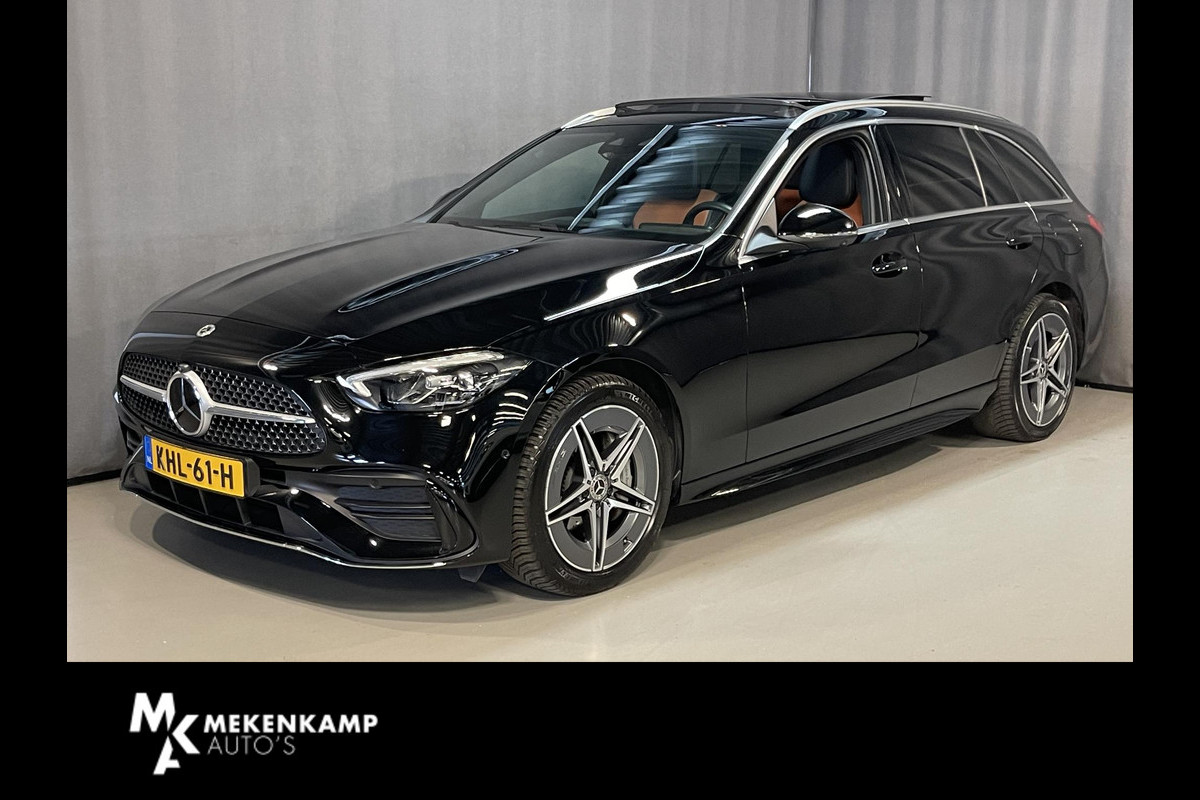 Mercedes-Benz C-Klasse Estate 300 e Star Edition AMG Line 18"/Panoramadak/Trekhaak/Stuur + stoelverwarming/Adaptieve cruise/Dodehoek/Sfeerverlichting premium/Elektrische klep/Apple Carplay & Android Auto