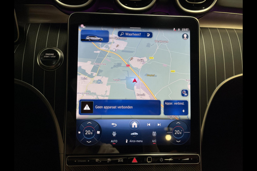 Mercedes-Benz C-Klasse Estate 300 e Star Edition AMG Line 18"/Panoramadak/Trekhaak/Stuur + stoelverwarming/Adaptieve cruise/Dodehoek/Sfeerverlichting premium/Elektrische klep/Apple Carplay & Android Auto