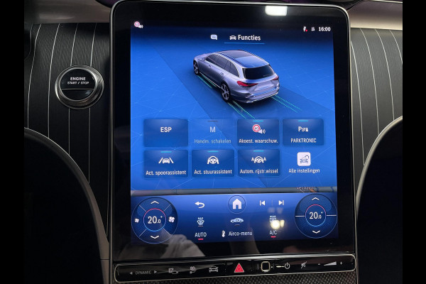 Mercedes-Benz C-Klasse Estate 300 e Star Edition AMG Line 18"/Panoramadak/Trekhaak/Stuur + stoelverwarming/Adaptieve cruise/Dodehoek/Sfeerverlichting premium/Elektrische klep/Apple Carplay & Android Auto