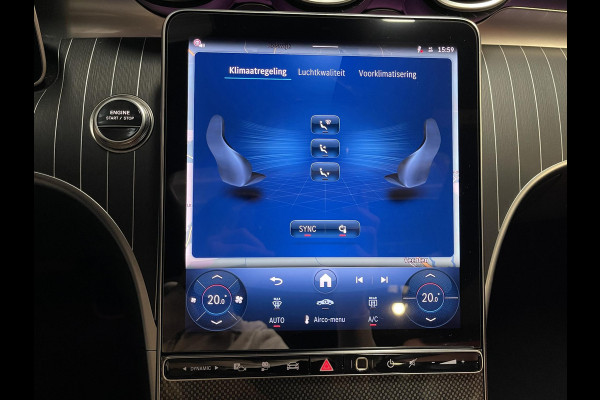 Mercedes-Benz C-Klasse Estate 300 e Star Edition AMG Line 18"/Panoramadak/Trekhaak/Stuur + stoelverwarming/Adaptieve cruise/Dodehoek/Sfeerverlichting premium/Elektrische klep/Apple Carplay & Android Auto