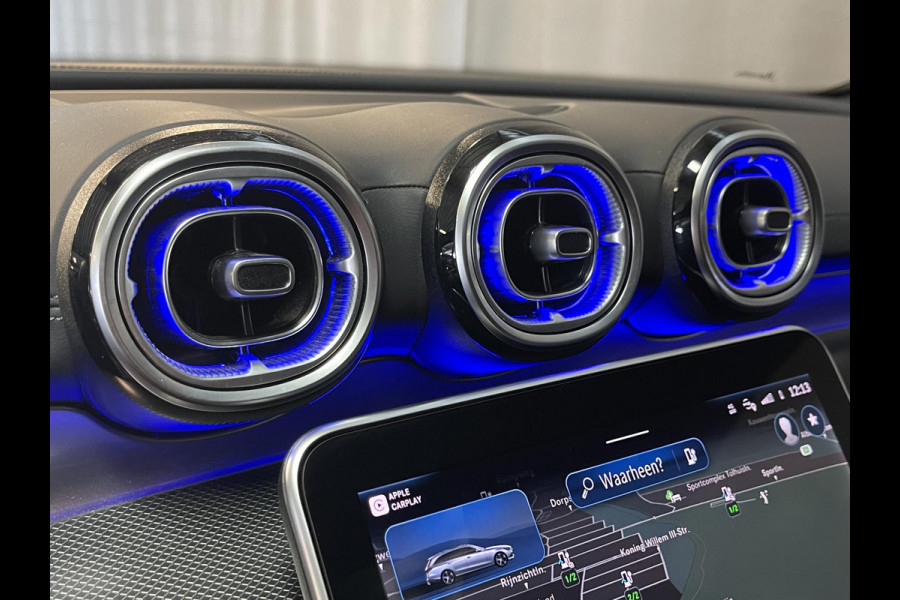 Mercedes-Benz C-Klasse Estate 300 e AMG Line C63 Diffuser/18"/Panoramadak/Laser LED/Trekhaak/Stoelverwarming + memory l + r/Adaptieve cruise/Sfeerverlichting premium/Elektrische klep/Apple Carplay & Android Auto