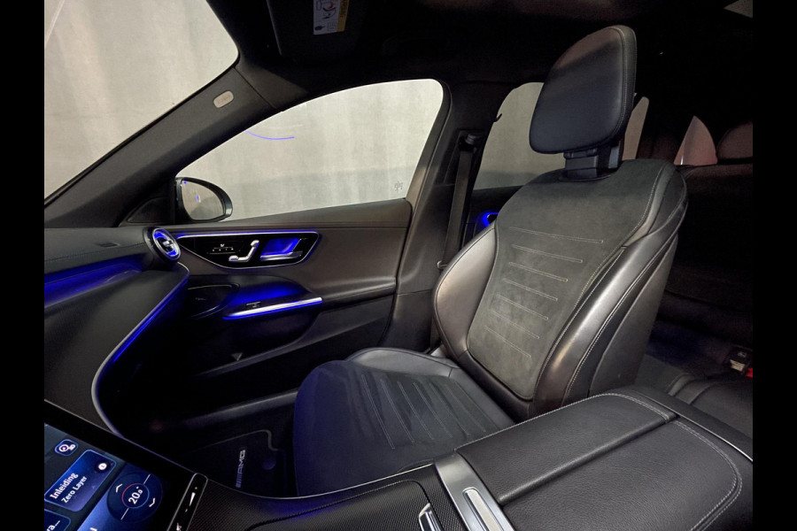 Mercedes-Benz C-Klasse Estate 300 e AMG Line C63 Diffuser/18"/Panoramadak/Laser LED/Trekhaak/Stoelverwarming + memory l + r/Adaptieve cruise/Sfeerverlichting premium/Elektrische klep/Apple Carplay & Android Auto