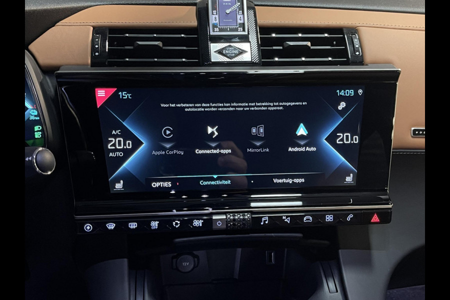 DS 7 Crossback E-Tense 4x4 Grand Chic 20"/Trekhaak/Panoramadak/Leder Opera/Night VISION/Stoelverwarming/Stoelventilatie/Voorruitverwarming/LED Vision/HiFi FOCAL/Adaptieve cruise
