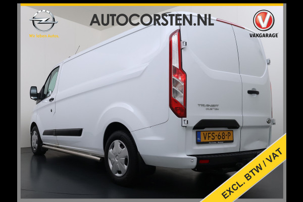 Ford Transit Custom 320 2.0TDCI 130PK L2H1 Camera Trekhaak Stoelverwarming Euro 6 Airco Navi Cruise Control Bluetooth Pdc Trend Sidebars Betonplex Vloer Wandbetimmering Inbouwkasten 2.800KG Trekgewicht Origineel Nederlandse Bus