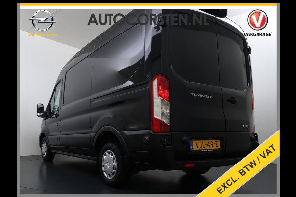 Ford Transit 310 2.0TDCI 130PK L2H2 3-Persoons Navi* Camera Apple Carplay Android Auto Cruise Control Lane Assist Pdc Trend Stoelverwarming Elek.Stoel Wifi DAB Betonplex Vloer Wandbetimmering Schuifdeur 1e Eigenaar Euro 6