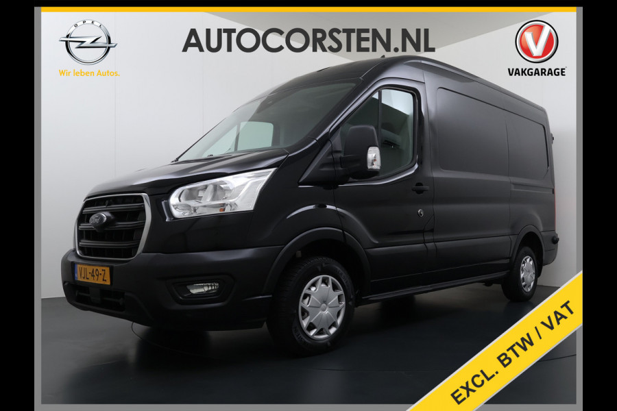 Ford Transit 310 2.0TDCI 130PK L2H2 3-Persoons Navi* Camera Apple Carplay Android Auto Cruise Control Lane Assist Pdc Trend Stoelverwarming Elek.Stoel Wifi DAB Betonplex Vloer Wandbetimmering Schuifdeur 1e Eigenaar Euro 6