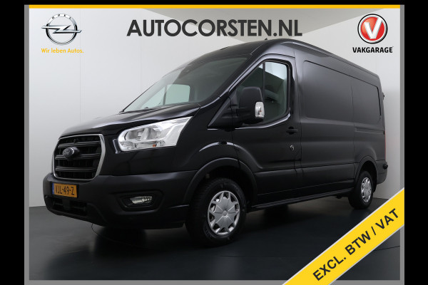Ford Transit 310 2.0TDCI 130PK L2H2 3-Persoons Navi* Camera Apple Carplay Android Auto Cruise Control Lane Assist Pdc Trend Stoelverwarming Elek.Stoel Wifi DAB Betonplex Vloer Wandbetimmering Schuifdeur 1e Eigenaar Euro 6
