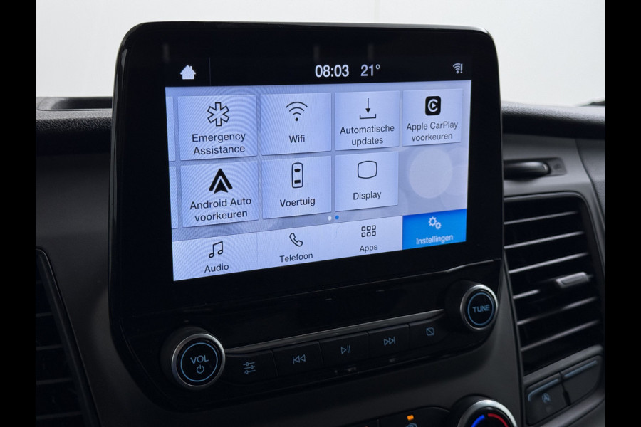 Ford Transit 310 2.0TDCI 130PK L2H2 3-Persoons Navi* Camera Apple Carplay Android Auto Cruise Control Lane Assist Pdc Trend Stoelverwarming Elek.Stoel Wifi DAB Betonplex Vloer Wandbetimmering Schuifdeur 1e Eigenaar Euro 6