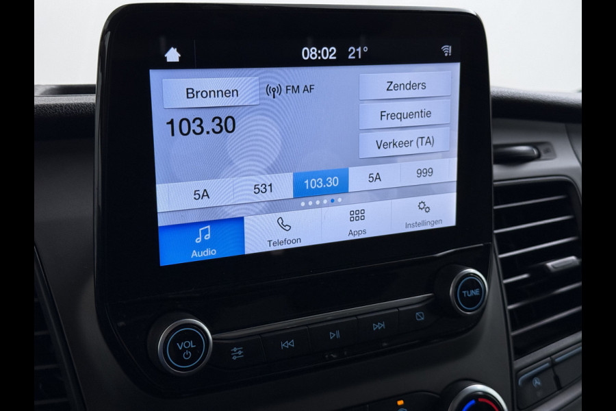 Ford Transit 310 2.0TDCI 130PK L2H2 3-Persoons Navi* Camera Apple Carplay Android Auto Cruise Control Lane Assist Pdc Trend Stoelverwarming Elek.Stoel Wifi DAB Betonplex Vloer Wandbetimmering Schuifdeur 1e Eigenaar Euro 6