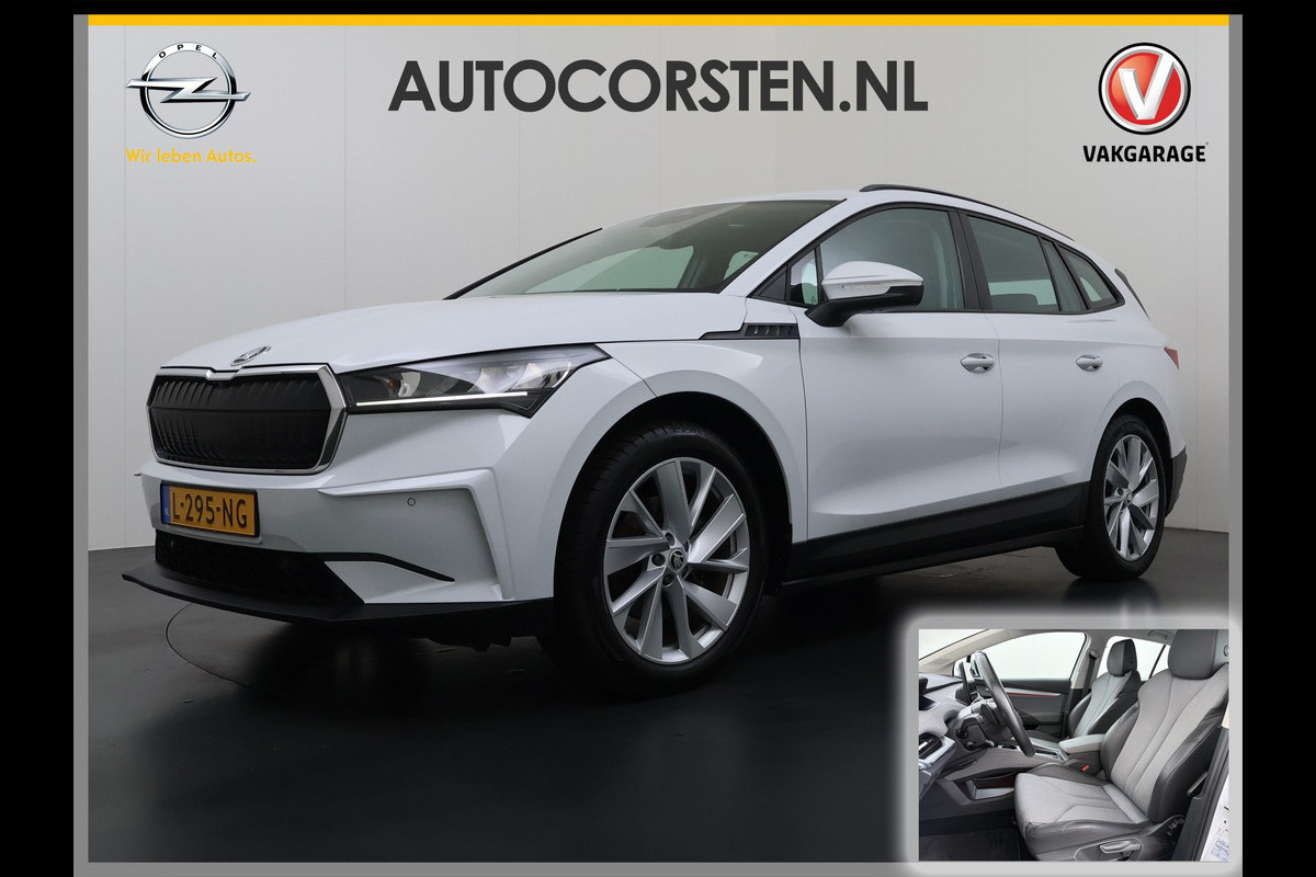 Škoda ENYAQ iV 60 SOH 93% Adap.Cruise Stuur+Stoelverwarming 3-Zone Ecc Camera Apple Carplay Android Auto Navi Pdc Lmv 20" DAB P-Assist Isofix Keyless-Go Verkeersbord detectie File Assist 1e Eigenaar Dealeronderhouden Origineel Nederlandse Auto