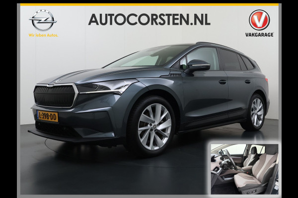 Škoda ENYAQ iV 60 First Edition Adap.Cruise Stuur+Stoelverwarming Camera 3-Zone Ecc Elek.Stoel+Memory Apple Carplay Android Auto Navi Pdc SOH 90% Keyless Advanced Matrix-Led Privacy Glas Lmv 20" DAB P-Assist Dodehoek detector Rijstrooksensor Origineel Nederlandse Auto