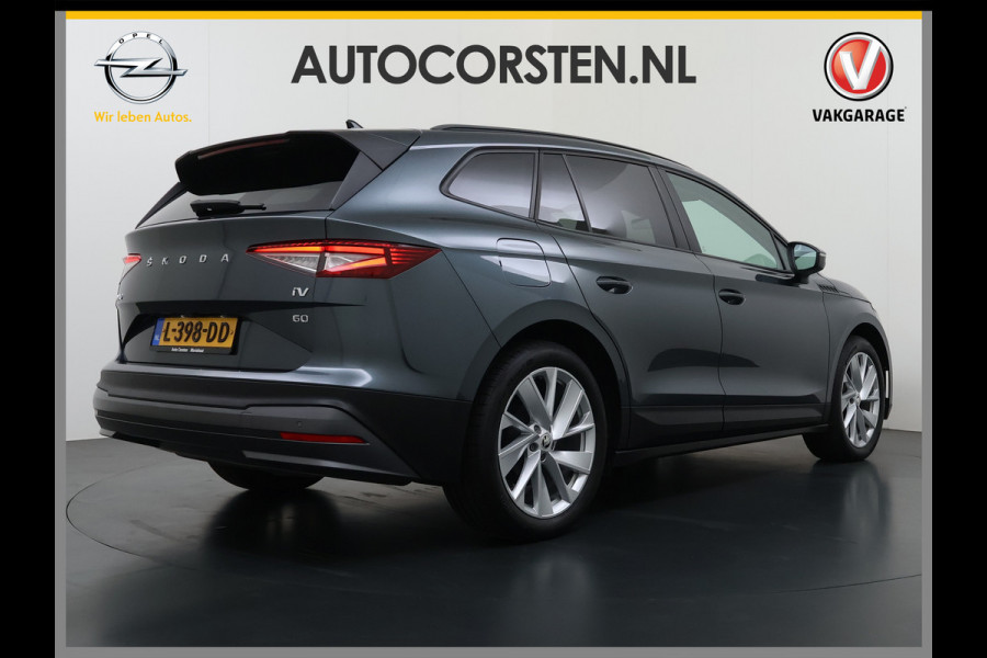 Škoda ENYAQ iV 60 First Edition Adap.Cruise Stuur+Stoelverwarming Camera 3-Zone Ecc Elek.Stoel+Memory Apple Carplay Android Auto Navi Pdc SOH 90% Keyless Advanced Matrix-Led Privacy Glas Lmv 20" DAB P-Assist Dodehoek detector Rijstrooksensor Origineel Nederlandse Auto