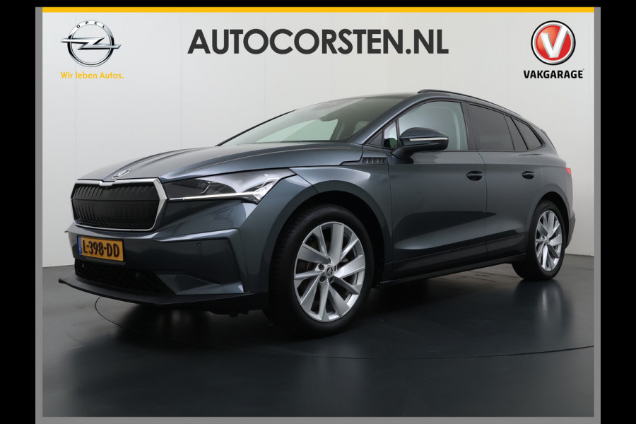Škoda ENYAQ iV 60 First Edition Adap.Cruise Stuur+Stoelverwarming Camera 3-Zone Ecc Elek.Stoel+Memory Apple Carplay Android Auto Navi Pdc SOH 90% Keyless Advanced Matrix-Led Privacy Glas Lmv 20" DAB P-Assist Dodehoek detector Rijstrooksensor Origineel Nederlandse Auto