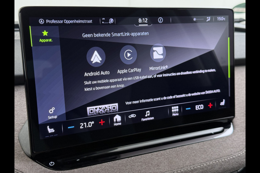 Škoda ENYAQ iV 60 First Edition Adap.Cruise Stuur+Stoelverwarming Camera 3-Zone Ecc Elek.Stoel+Memory Apple Carplay Android Auto Navi Pdc SOH 90% Keyless Advanced Matrix-Led Privacy Glas Lmv 20" DAB P-Assist Dodehoek detector Rijstrooksensor Origineel Nederlandse Auto