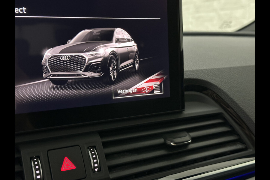 Audi Q5 Sportback 300pk TFSI e S-Line Competition | RS-Leder | Luchtvering | 360 Camera | Panorama | B&O | ACC | SQ5 Diffuser | Sfeerverlichting | Trekhaak | Stoelverwarming V+A | LED-Matrix | Keyless-Entry | Memory | Zonwering | Standkachel | Stuurverwarming | 21 inch | Black-Optic | Carplay |