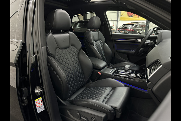 Audi Q5 Sportback 300pk TFSI e S-Line Competition | RS-Leder | Luchtvering | 360 Camera | Panorama | B&O | ACC | SQ5 Diffuser | Sfeerverlichting | Trekhaak | Stoelverwarming V+A | LED-Matrix | Keyless-Entry | Memory | Zonwering | Standkachel | Stuurverwarming | 21 inch | Black-Optic | Carplay |