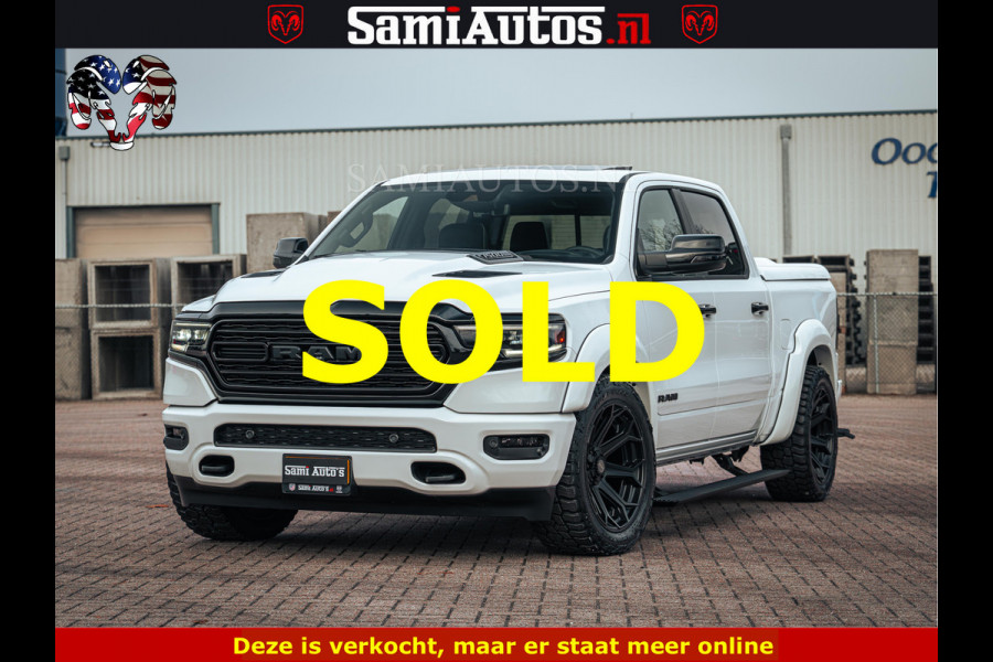 Dodge Ram 1500 Limited Night | 5.7 V8 Hemi Full Option | LPG | Comfortabele Dubbele Cabine met Royale 5 Zitplaatsen | De Meest Luxe en Volle Pick-Up in zijn Klasse | BPM vrij | Nu Leverbaar uit Voorraad | Voorraad Nr v45lp