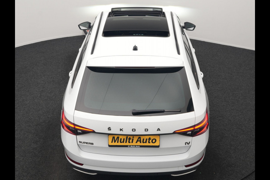 Škoda Superb Combi 1.4 TSI iV Sportline Business PHEV 218pk Dealer O.H. | Panodak | Adaptive Cruise | Camera | Canton Audio | Alcantara Sportstoelen Memory & Verwarmd | Sfeerverlichting | Keyless | Crystal LED | Apple Carplay | Stuur Verwarmd | Plug In Hybrid |