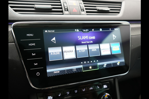 Škoda Superb Combi 1.4 TSI iV Sportline Business PHEV 218pk Dealer O.H. | Panodak | Adaptive Cruise | Camera | Canton Audio | Alcantara Sportstoelen Memory & Verwarmd | Sfeerverlichting | Keyless | Crystal LED | Apple Carplay | Stuur Verwarmd | Plug In Hybrid |