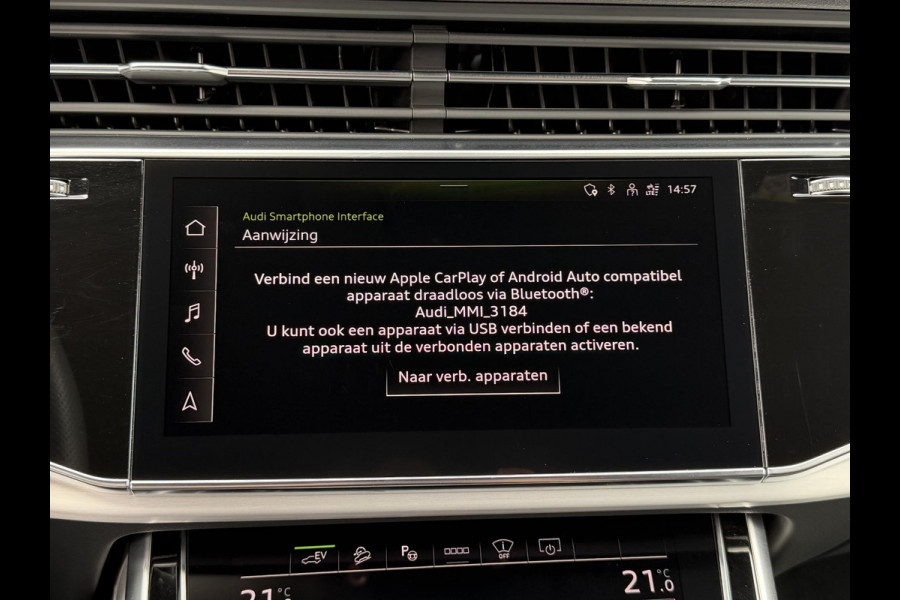 Audi Q7 55 TFSI e quattro Pro Line S 21"/Trekhaak/B&O/Laser LED/Stoelverwarming v+a/Adaptieve cruise/Dodehoek/Keyless/Head-up/Memory