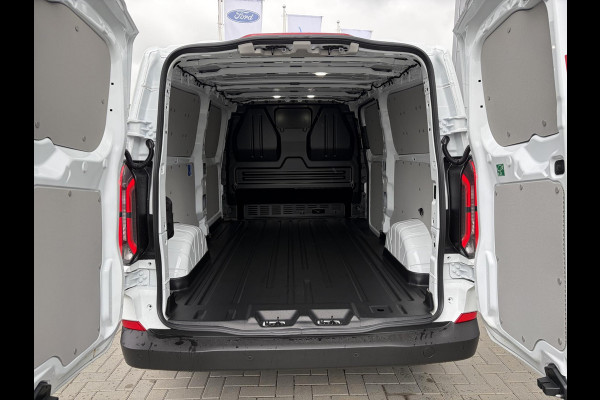 Ford E-Transit Cust. 340 L2H1 Trend 71 kWh ZUID 136pk | Bekleding zijwand en achterdeuren (volledig) | Laadvloer bescherming | 8-weg verstelbare en verwarmbare bestuurdersstoel met armsteun (i.c.m. bijrijdersbank) | Trekhaakvoorbereiding | Allweather banden | AGM accu | Laadkabel 10 | LED laadruimteverlichting (5 spots) | Vehicle Integration System