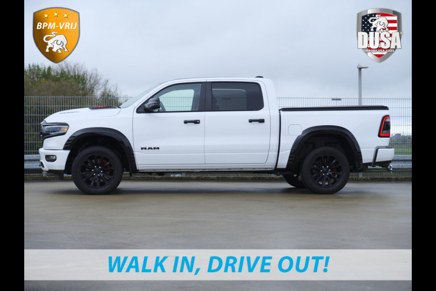 Dodge Ram 1500 | Limited | 5.7 V8 | HEMI | Night Edition | Panorama dak  | Luchtvering | BPM-VRIJ | Bright white Getoonde accessoires zijn verkrijgbaar tegen meerprijs