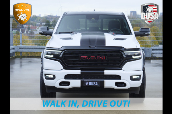 Dodge Ram 1500 | Limited | 5.7 V8 | HEMI | Night Edition | Panorama dak  | Luchtvering | BPM-VRIJ | Bright white Getoonde accessoires zijn verkrijgbaar tegen meerprijs