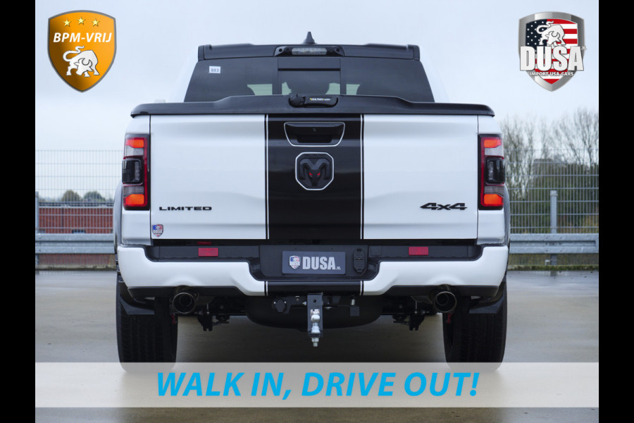 Dodge Ram 1500 | Limited | 5.7 V8 | HEMI | Night Edition | Panorama dak  | Luchtvering | BPM-VRIJ | Bright white Getoonde accessoires zijn verkrijgbaar tegen meerprijs