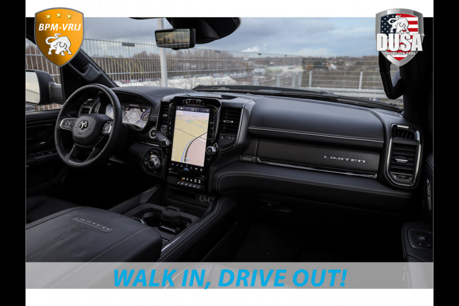 Dodge Ram 1500 | Limited | 5.7 V8 | HEMI | Night Edition | Panorama dak  | Luchtvering | BPM-VRIJ | Bright white Getoonde accessoires zijn verkrijgbaar tegen meerprijs