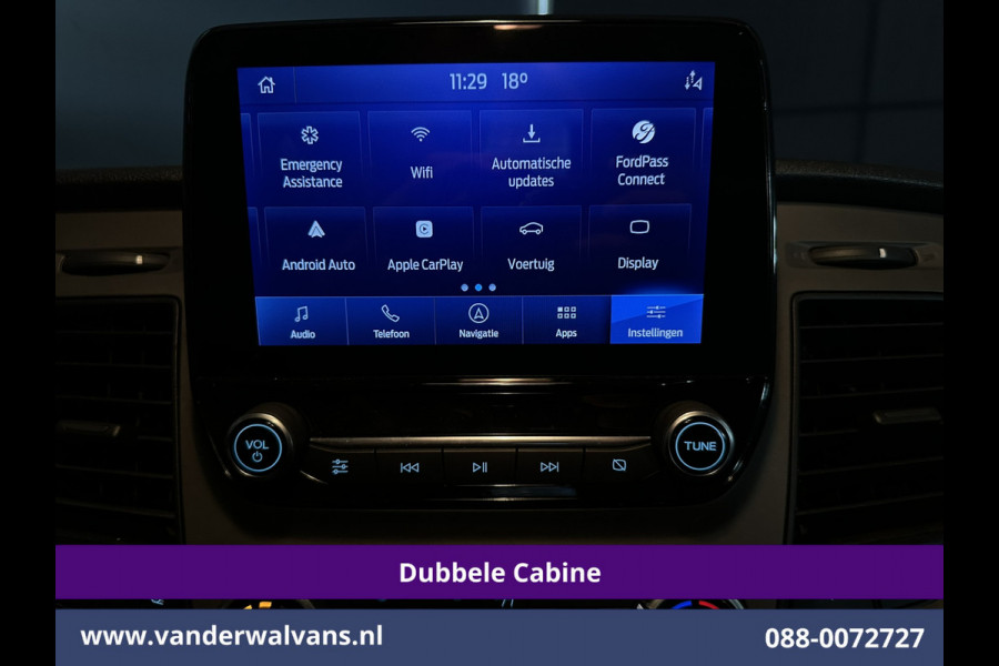 Ford Transit Custom 2.0 TDCI 131pk L2H1 Dubbele Cabine Euro6 Airco | 5-Zits | Apple Carplay | LED | Cruisecontrol | Stoelverwarming Android Auto, Parkeersensoren, Achterklep, 2800kg trekvermogen