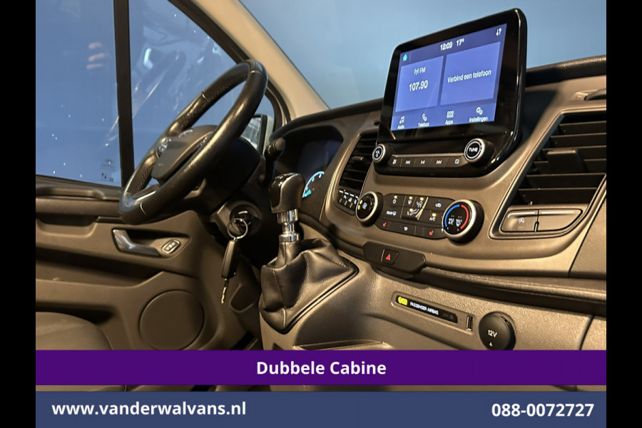 Ford Transit Custom 2.0 TDCI 131pk L2H1 Dubbele Cabine Euro6 Airco | 5-Zits | Camera | Apple Carplay | LED | 2800kg Trekhaak Android Auto, Cruisecontrol, Parkeersensoren, Stoelverwarming, Verwarmde voorruit, Dakdragers