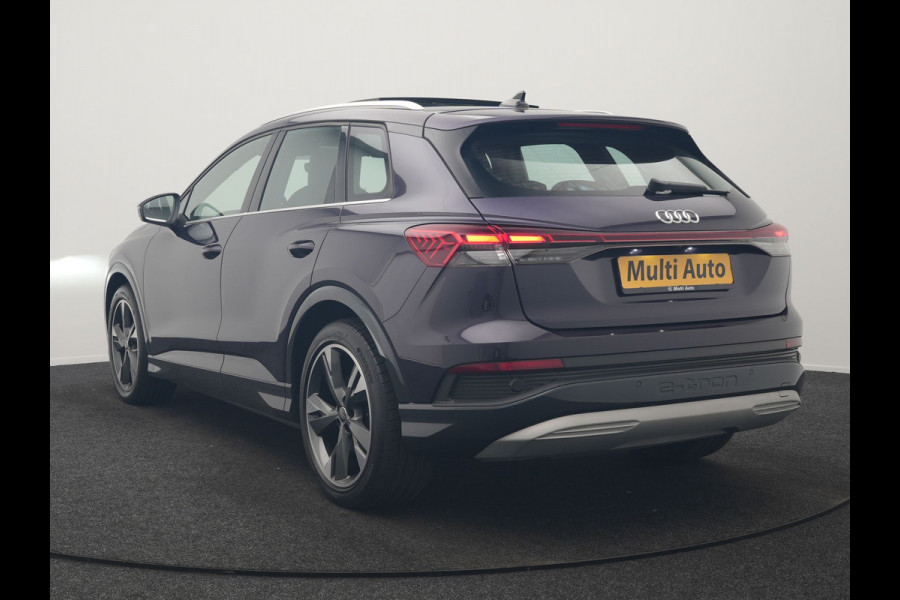 Audi Q4 e-tron 45 S Line 82 kWh 286pk Dealer O.H. | Trekhaak Af Fabriek | Panodak | Adaptive Cruise | Warmtepomp | Camera | Sonos Audio | Sportstoelen Verwarmd | Keyless | Blis | Apple Carplay | Navigatie | DAB |