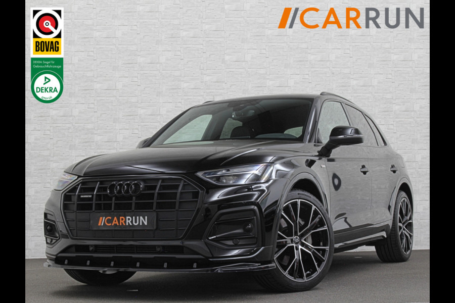 Audi Q5 50 TFSI e 300PK | Luchtvering | B&O Sound | Leder | Carbon | Sportstoelen | Carplay | 11-2022 | Zwarte Hemel | Standkachel | Stoelverwarming | 3-Zone Clima | Black-Optic | Zonwering | Virtual Cockpit | LED | Autom. Achterklep | Bovag Garantie |