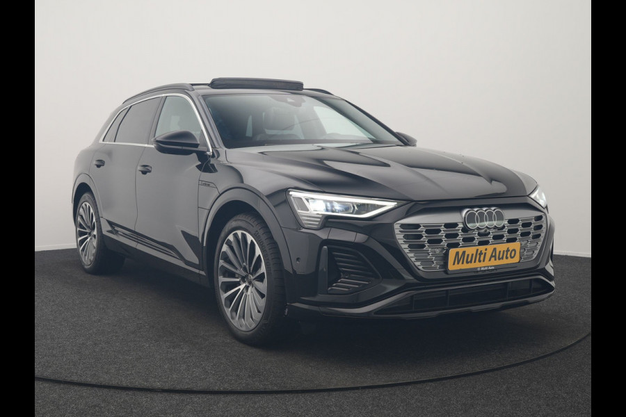 Audi Q8 e-tron 55 Quattro S Edition 114 kWh 408pk Dealer O.H. | Panodak | Luchtvering | Adaptive Cruise | Head Up | Bang & Olufsen | 360 Camera | Lederen Sportstoelen Verwarmd | Matrix LED | Keyless | Apple Carplay | Navigatie | DAB |