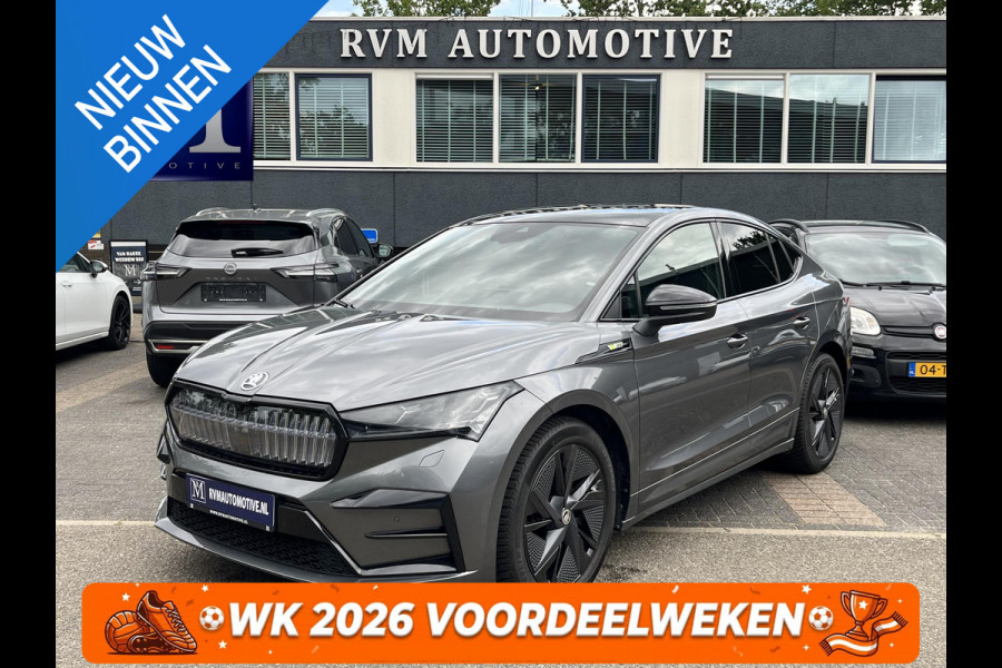 Škoda ENYAQ Coupé iV 80 RS SOH 89% |ELEK. ACHTERKLEP| PANO| ELEK. STOEL MET MEMORY| NET ONDERHOUD GEHAD RIJKLAAR| RS KUIPSTOELEN| DODE HOEK SENSOR| CAMERA| STOEL + STUURVERWARMING|