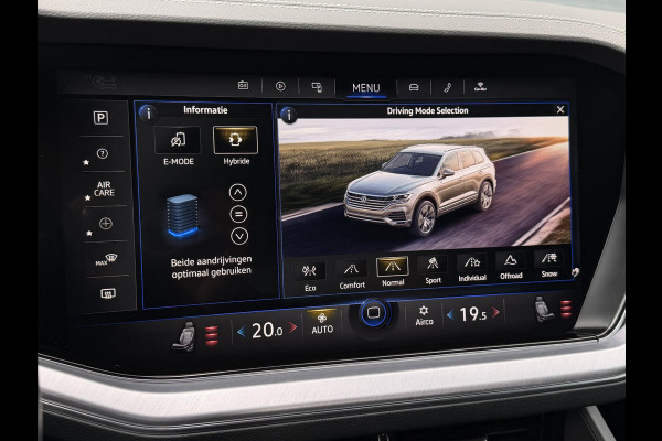 Volkswagen Touareg 3.0 TSi eHybrid 4MOTION 20"/Panoramadak/Trekhaak/Luchtvering/Leder/Stuur + voorruit + stoelverwarming v+a/Dodehoek/Adaptieve cruise