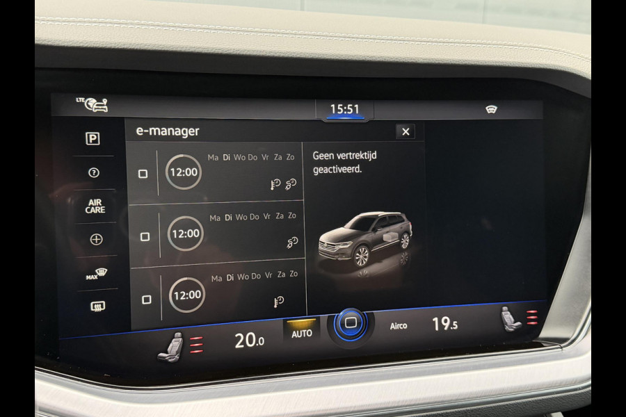 Volkswagen Touareg 3.0 TSi eHybrid 4MOTION 20"/Panoramadak/Trekhaak/Luchtvering/Leder/Stuur + voorruit + stoelverwarming v+a/Dodehoek/Adaptieve cruise