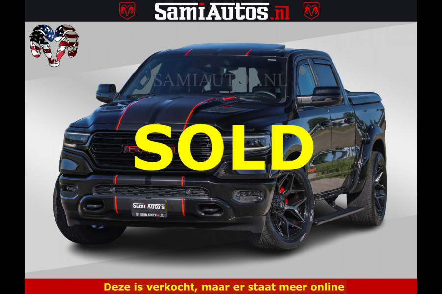 Dodge Ram HULK 5.7 V8 402PK | LIMITED EDITION | HUD | LUCHTVERING | BLACK ON BLACK | STRIPING | WIDE BODY | BREDE WIELEN | BOM VOL CREW CAB DUBBELE CAINE 5 PERSOONS UITVOERING | TOP STAAT |